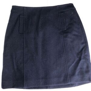 Talbots Petites Womens Navy 8P Lined Wool Blend Mini Skirt w/pockets NWT